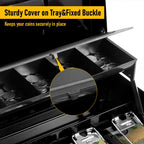 Lockable Cash Box with Coin Tray – Durable Metal Money Box with Key Lock for Bills & Change – Black