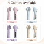 Silicone Facial Cleansing Brush Sonic Vibration Heating Waterproof Rechargeable-BLUE