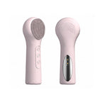 Silicone Facial Cleansing Brush Sonic Vibration Heating Waterproof Rechargeable-PINK