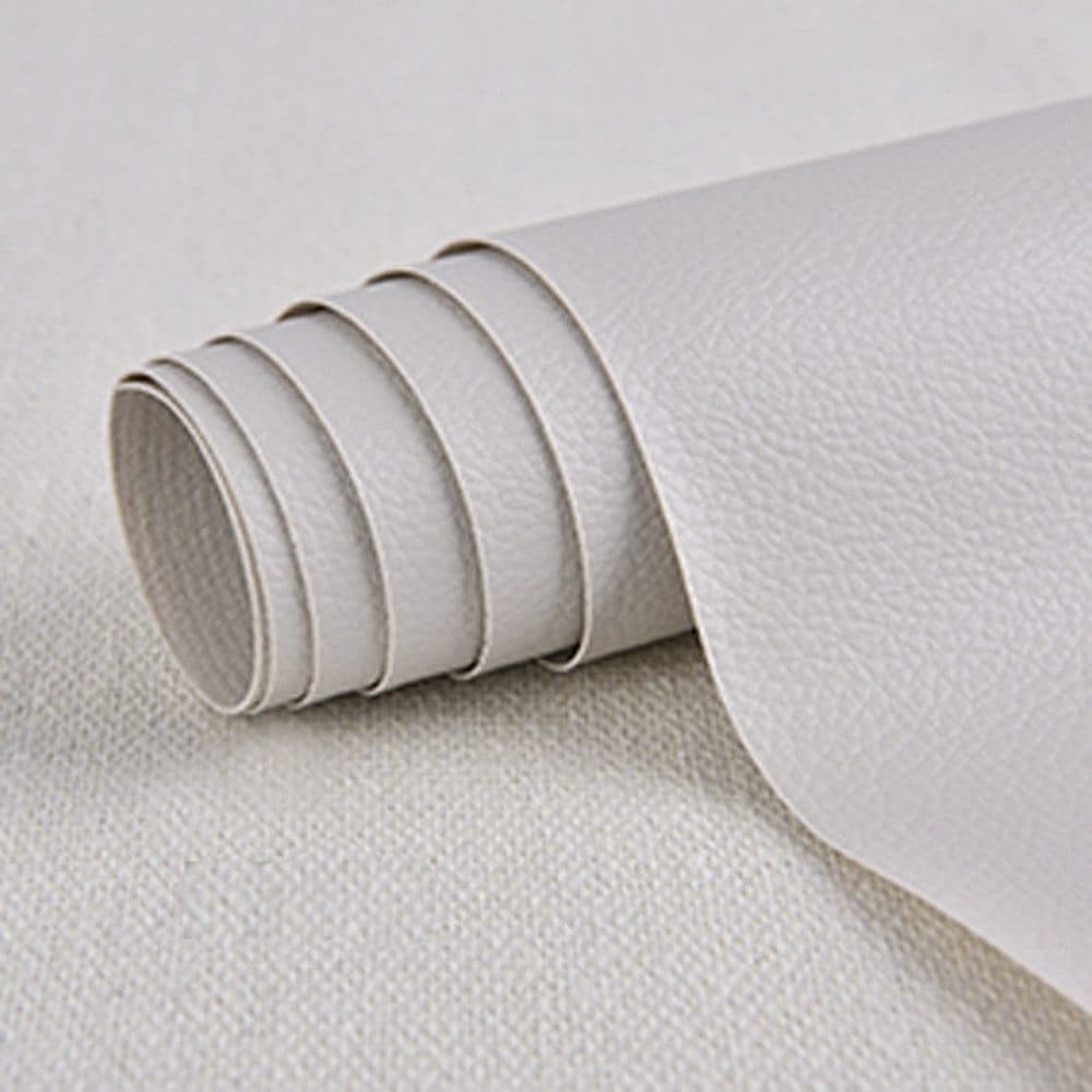 Self-adhesive repair patch for artificial leather, 30 cm x 137 cm, Light gray, Compatible with Fix Dekor