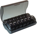 7-Day Round Medicine Dosett Storage with 7 Compartments, Black