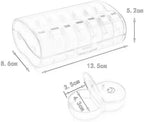 7-Day Round Medicine Dosett Storage with 7 Compartments, Black