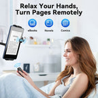 Rechargeable E-Reader Page Turner Remote with Clip - 2-in-1 Bluetooth Clicker for Kindle, Kobo, Oasis,Reusable Page Flipper for eBook Reading & Photography