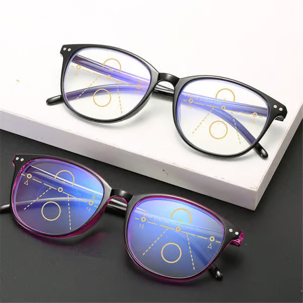 Progressive Multifocal Reading Glasses Blue Light Blocking Computer Glasses Black Strength 1.5
