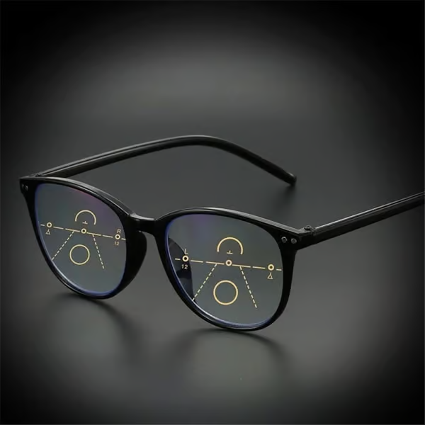 Progressive Multifocal Reading Glasses Blue Light Blocking Computer Glasses Black Strength 2.5