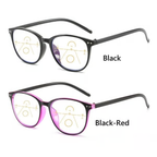 Progressive Multifocal Reading Glasses Blue Light Blocking Computer Glasses Black-Red Strength 3.0