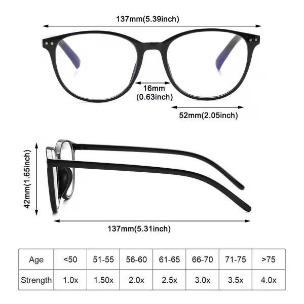 Progressive Multifocal Reading Glasses Blue Light Blocking Computer Glasses Black-Red Strength 3.0