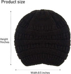 Womens Slouchy Ski Hat Warm with Satin Lining Navy Blue, 52-60 cm