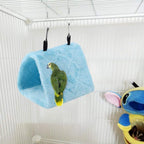 1 Piece Plush Parrot Hammock Winter Warm Hanging Bed Blue
