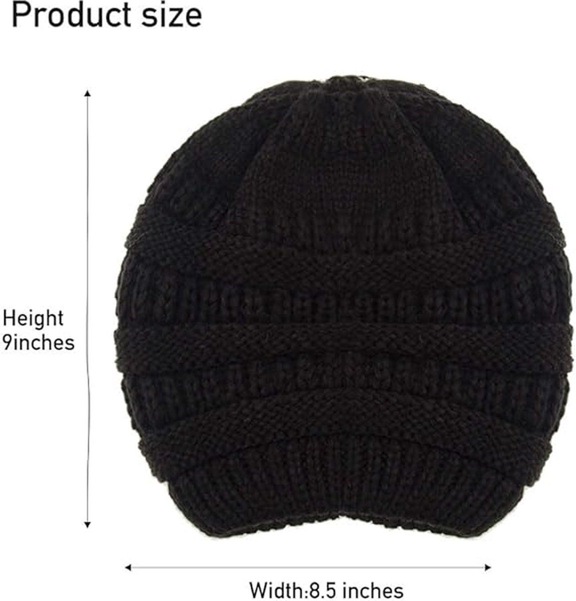 Womens Slouchy Ski Hat Warm with Satin Lining Dark Gray, 52-60 cm