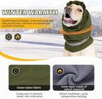 Dog Winter Earmuffs Calming Waterproof Snowproof Army Green, Size S, 30-44 cm