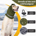 Dog Winter Earmuffs Calming Waterproof Snowproof Army Green, Size L, 50-64 cm