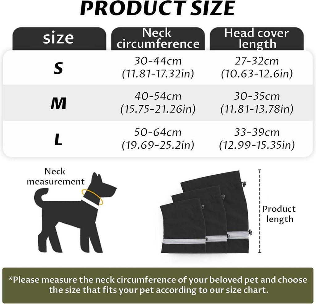 Dog Winter Earmuffs Calming Waterproof Snowproof Black, Size S, 30-44 cm
