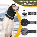 Dog Winter Earmuffs Calming Waterproof Snowproof Black, Size S, 40-54 cm