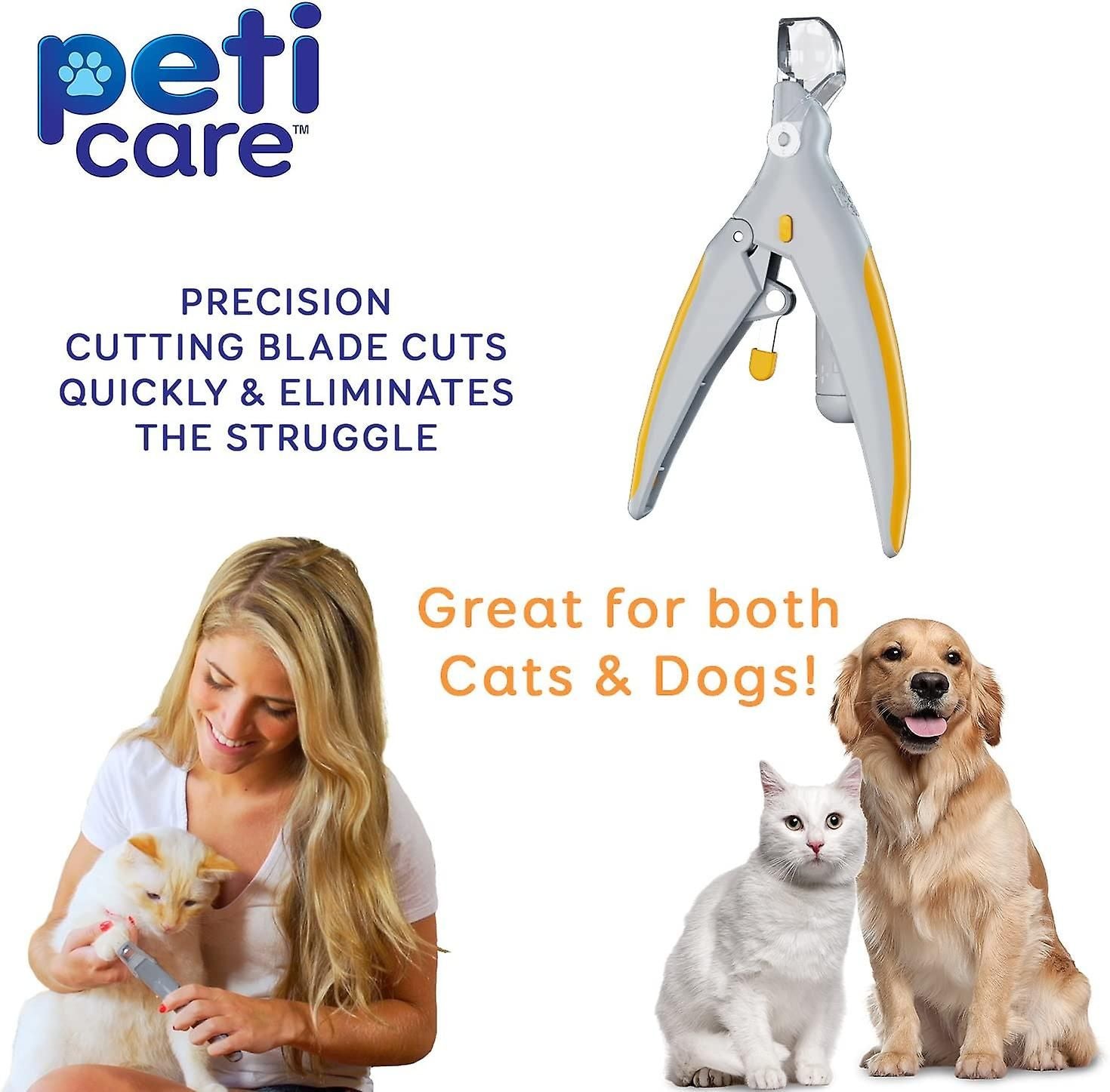 Pet Nail Clippers with LED Light 5x Magnifier and Nail Catcher for Cats and Dogs