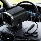 Portable Car Heater Defroster Dehumidifier with 360 Degree Base USB Connector Black, 12V