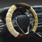 Super Soft Plush Car Steering Wheel Cover Faux Fur Winter Warm Black B