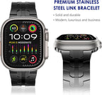 Stainless Steel Watch Band Compatible with Apple Watch Ultra Series Black, 38mm/ 40mm/ 41mm