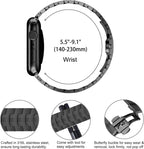 Stainless Steel Watch Band Compatible with Apple Watch Ultra Series Black, 38mm/ 40mm/ 41mm