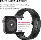 Stainless Steel Watch Band Compatible with Apple Watch Ultra Series Black, 38mm/ 40mm/ 41mm