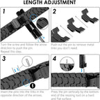 Stainless Steel Watch Band Compatible with Apple Watch Ultra Series Black Red, 38mm/ 40mm/ 41mm