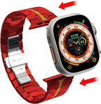 Stainless Steel Watch Band Compatible with Apple Watch Ultra Series Red Gold, 38mm/ 40mm/ 41mm