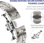 Stainless Steel Watch Band Compatible with Apple Watch Ultra Series Silver, 38mm/ 40mm/ 41mm