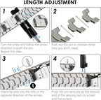Stainless Steel Watch Band Compatible with Apple Watch Ultra Series Silver Orange, 38mm/ 40mm/ 41mm