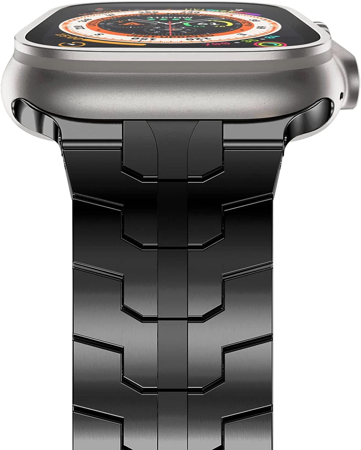 Stainless Steel Watch Band Compatible with Apple Watch Ultra Series Black, 42mm 44mm 45mm 49mm