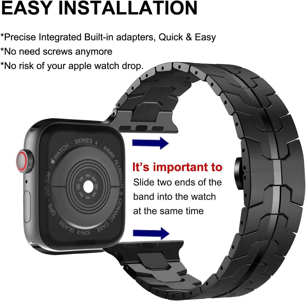 Stainless Steel Watch Band Compatible with Apple Watch Ultra Series Black, 42mm 44mm 45mm 49mm