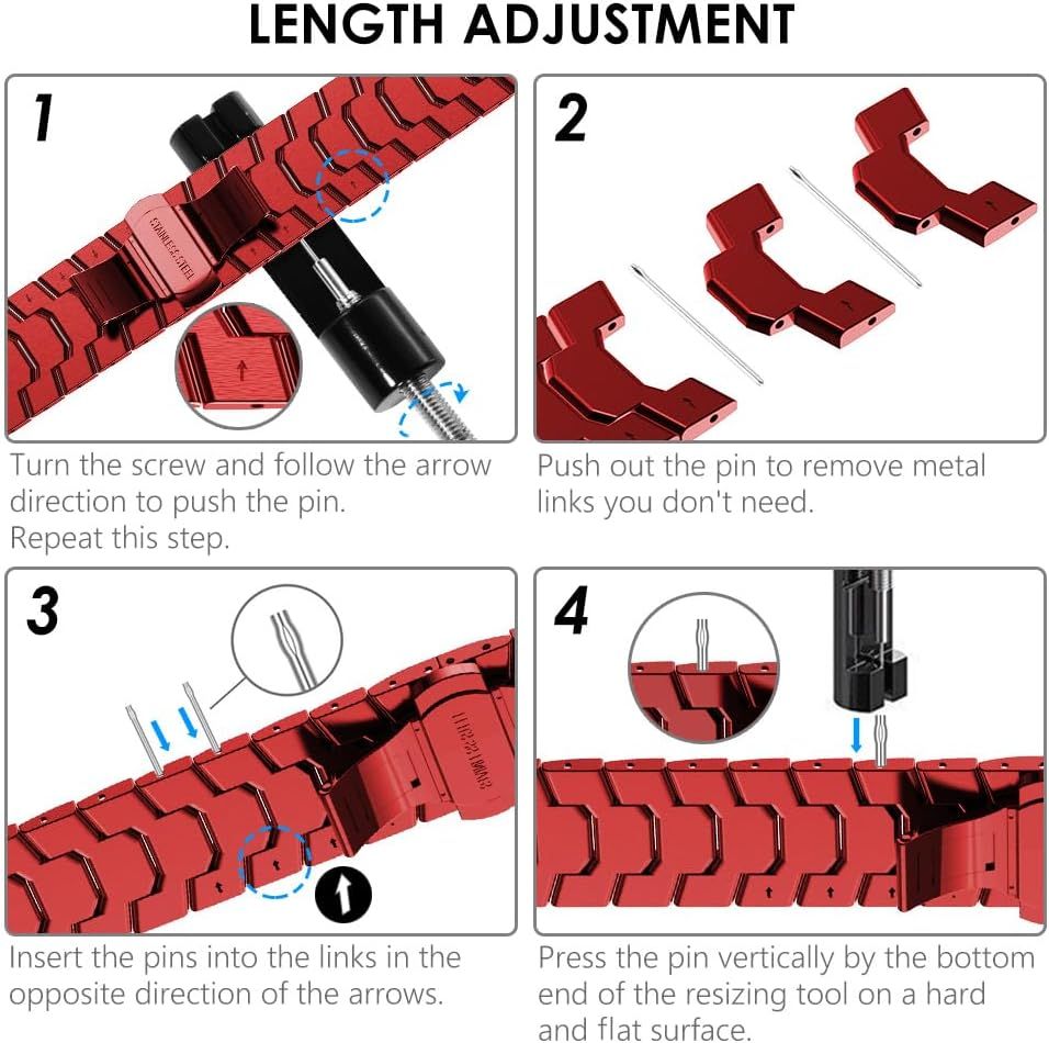 Stainless Steel Watch Band Compatible with Apple Watch Ultra Series Red Gold, 42mm 44mm 45mm 49mm