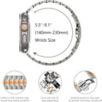 Stainless Steel Watch Band Compatible with Apple Watch Ultra Series Silver Orange, 42mm 44mm 45mm 49mm