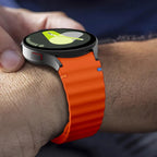 No Gap Sport Silicone Watch Band Compatible with Samsung Galaxy Watch 7 FE 5 Pro 6 4 Classic Orange SM7 NO, 40mm 44mm