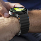 No Gap Sport Silicone Watch Band Compatible with Samsung Galaxy Watch 7 FE 5 Pro 6 4 Classic Space Gray SM7 NO, 40mm 44mm