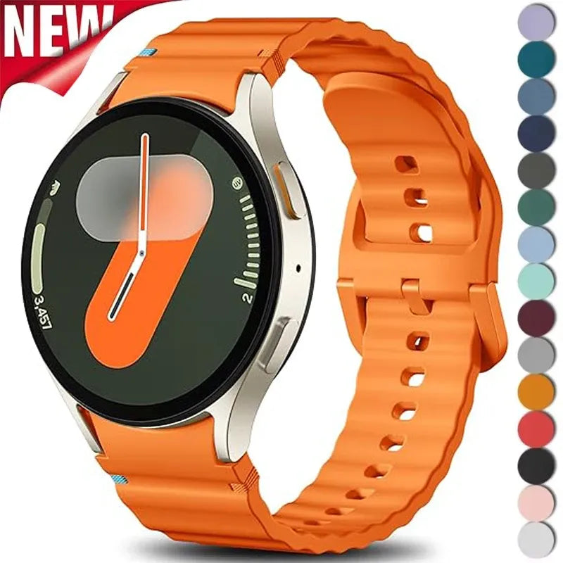 No Gap Sport Silicone Watch Band Compatible with Samsung Galaxy Watch 7 FE 5 Pro 6 4 Classic Starlight SM7 NO, 40mm 44mm