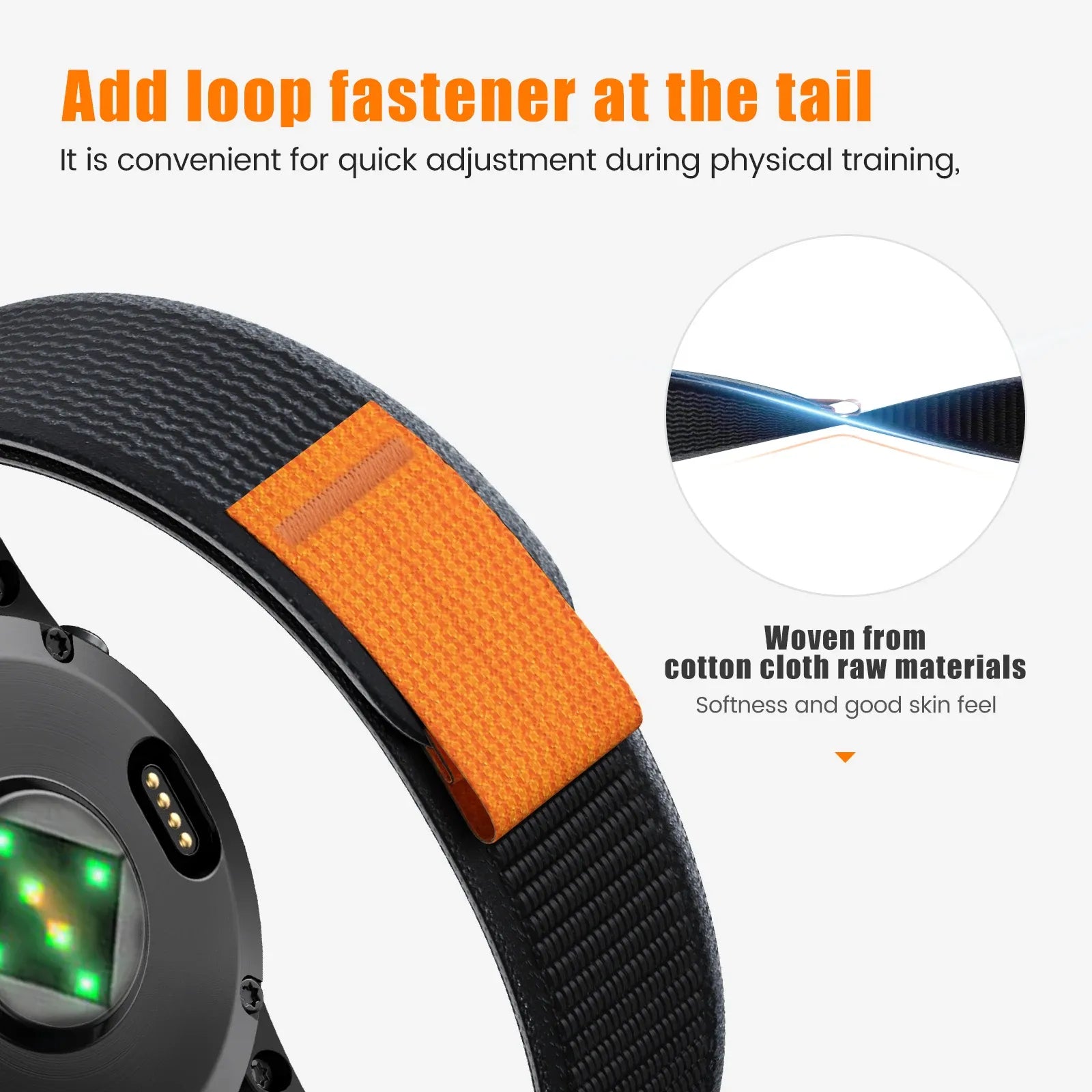 Nylon Watch Band Compatible with Garmin Fenix 7 7X 6X Pro Enduro Instinct Mk1 Epix Gen 2 A8, 20mm