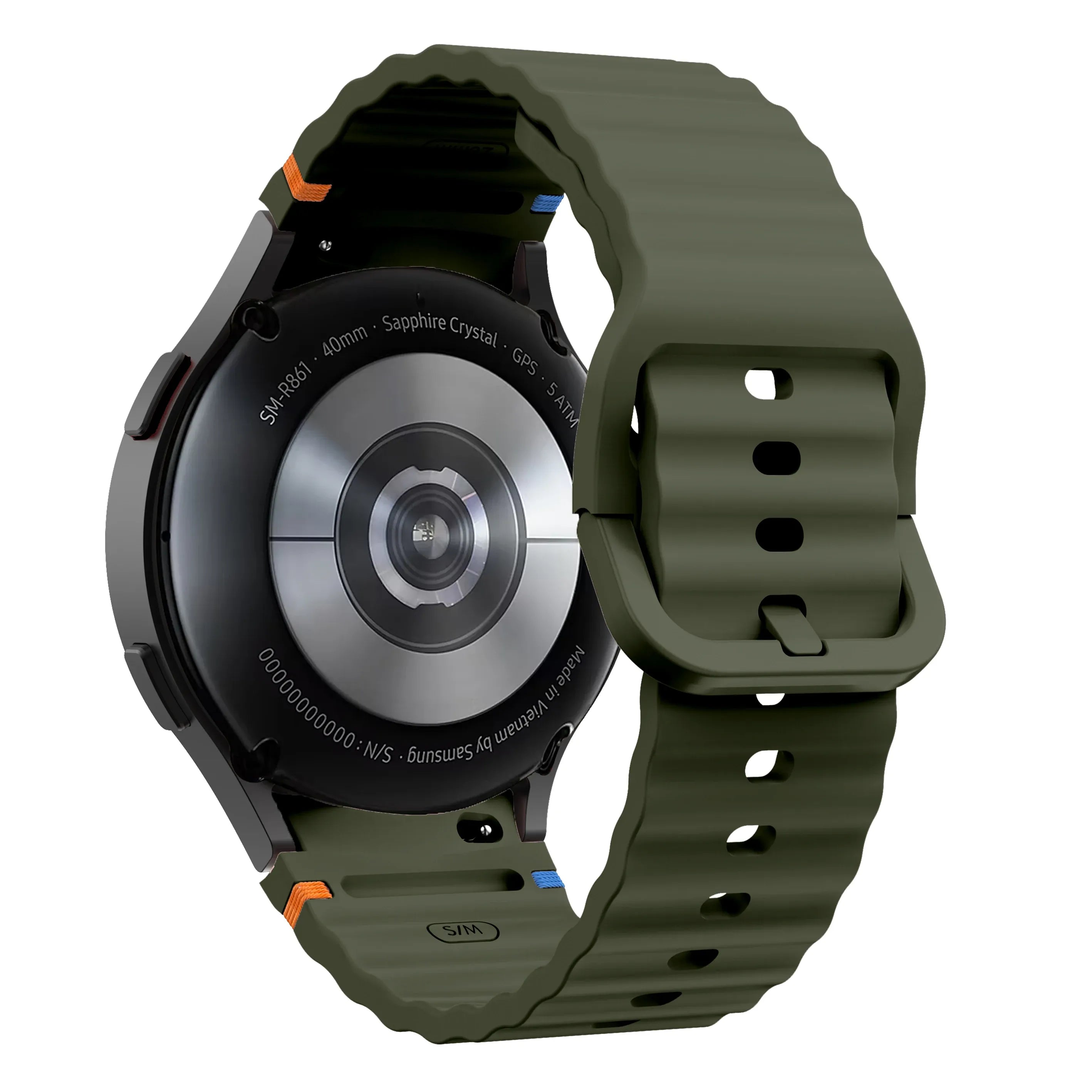 Silicone Watch Band Compatible with Samsung Galaxy Watch 6 Classic Military Green, 42mm 46mm