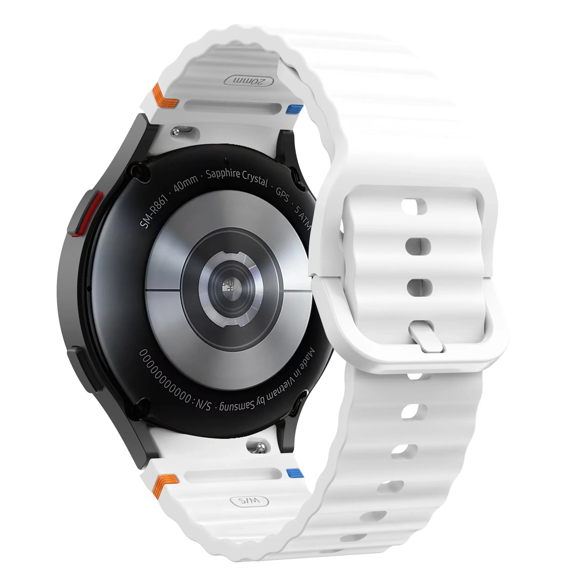 Silicone Watch Band Compatible with Samsung Galaxy Watch 6 White, 40mm 44mm