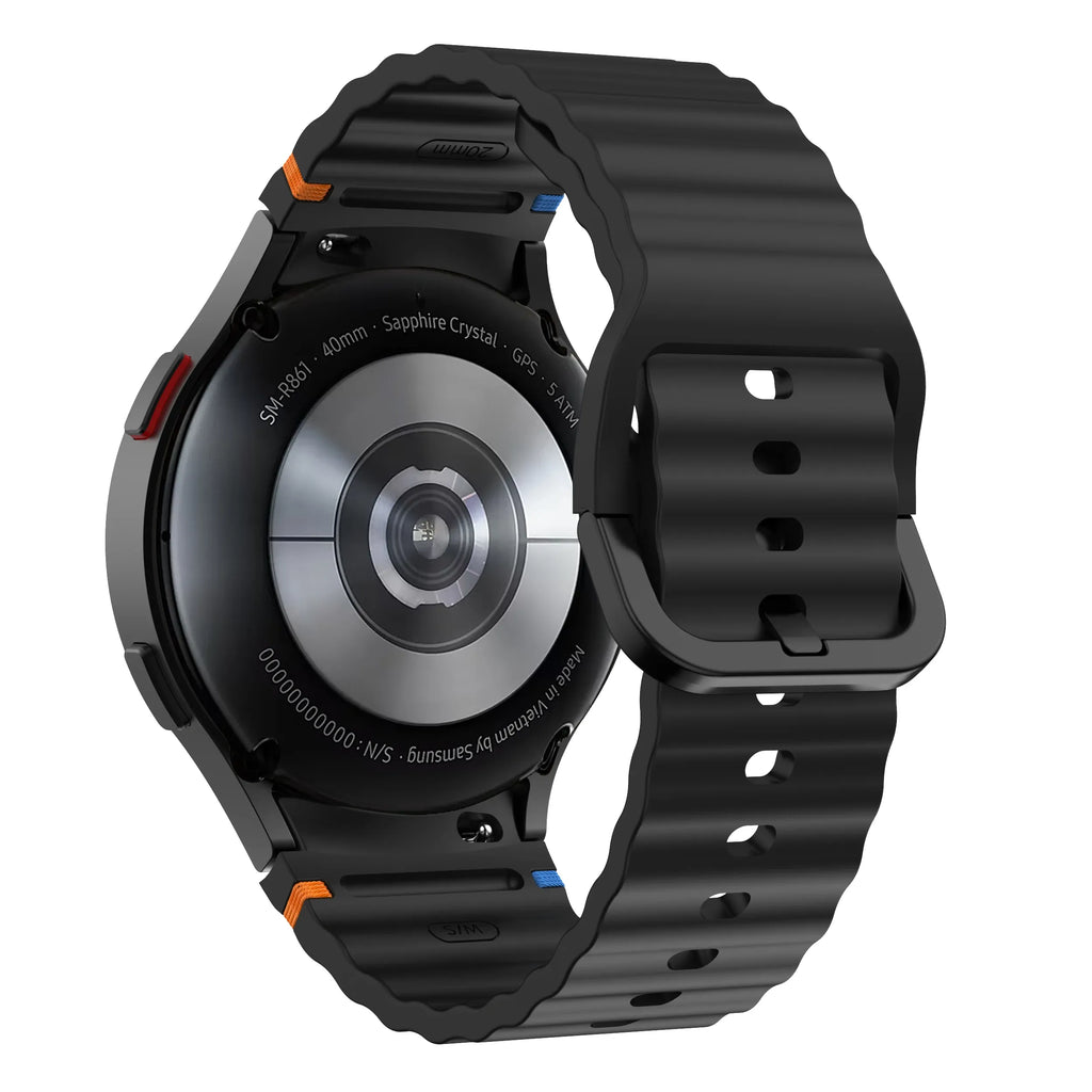 Silicone Watch Band Compatible with Samsung Galaxy Watch 7 FE Black