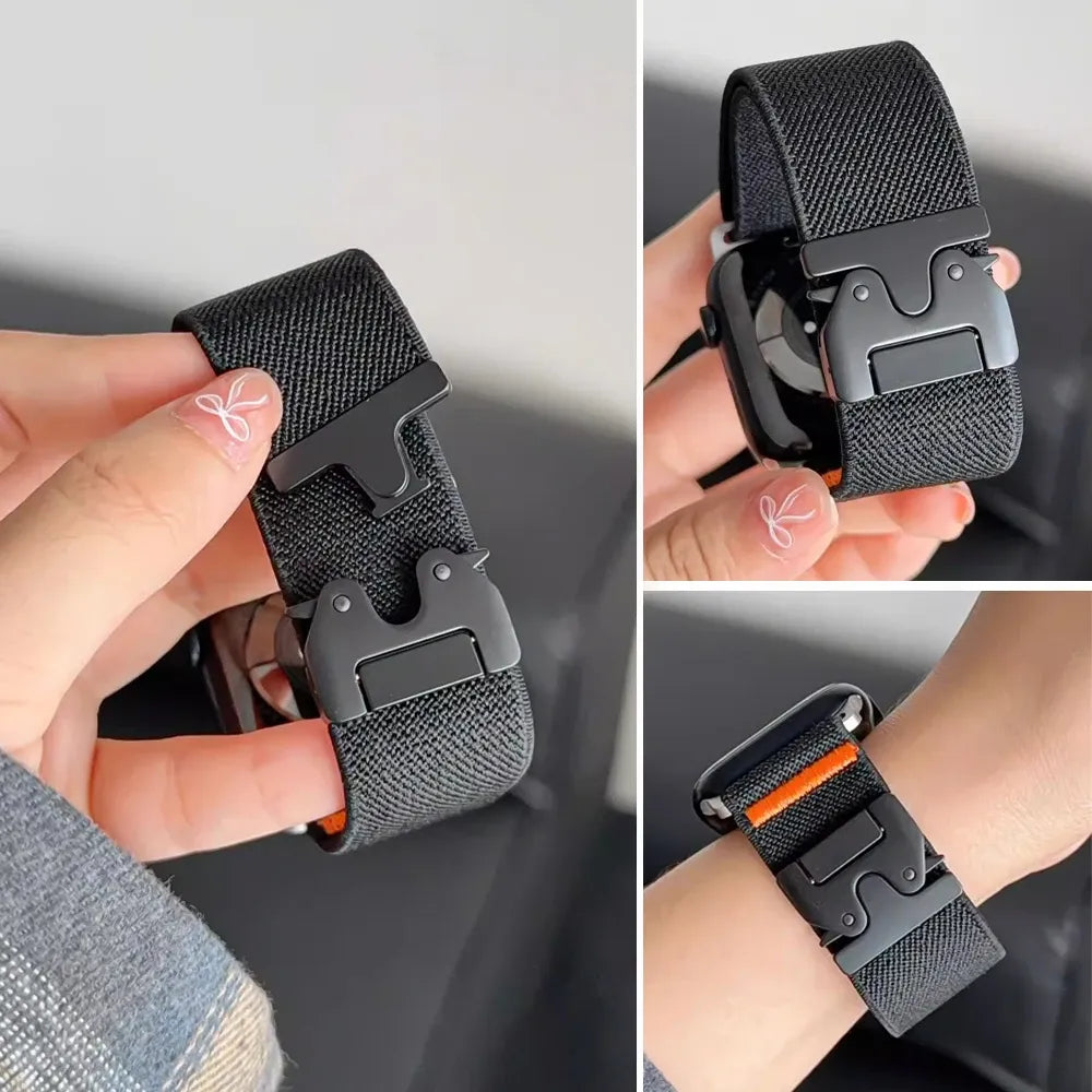Paracord Watch Band Compatible with Apple Watch Ultra 2 Series 10 9 8 7 6 3 SE Orange, 38mm 40mm 41mm Series 10 42mm