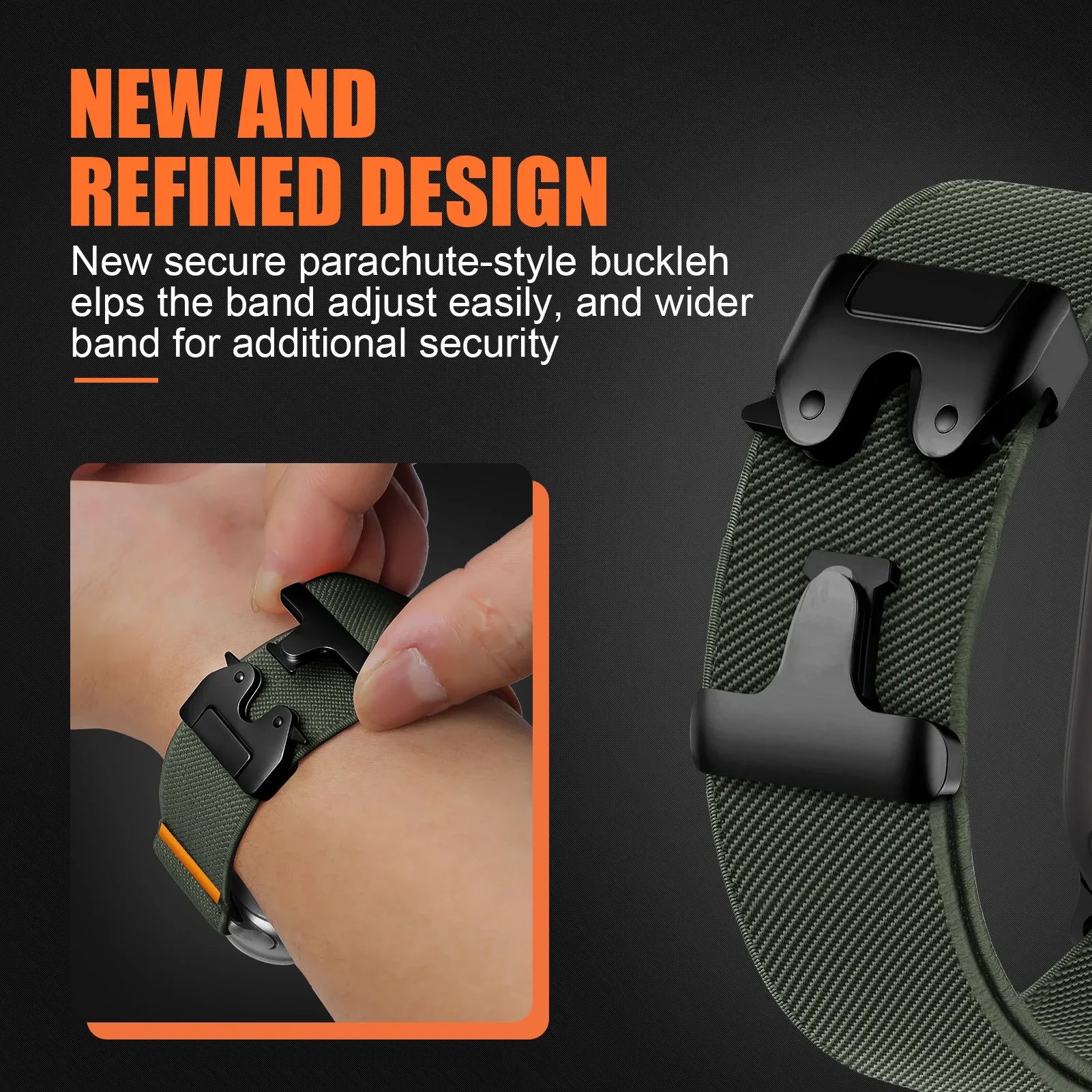 Paracord Watch Band Compatible with Apple Watch Ultra 2 Series 10 9 8 7 6 3 SE Orange, 42mm 44mm 45mm 46mm 49mm