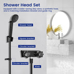 RV Shower Faucet Set, 4 Inch Black Mixer Valve with Handheld Showerhead and Hose for Camper Trailer