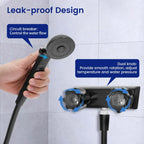 RV Shower Faucet Set, 4 Inch Black Mixer Valve with Handheld Showerhead and Hose for Camper Trailer
