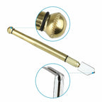 Glass Cutter Tool, Tungsten Carbide Wheel Oil Feed Cutter for Tile Mirror Window Glass, Gold