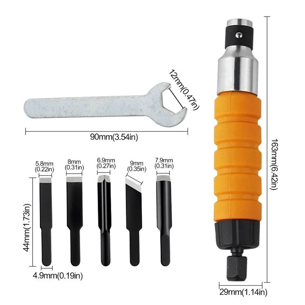 Electric Wood Carving Chisel Set, High Speed Power Chisel with 5 Knives for DIY Woodworking