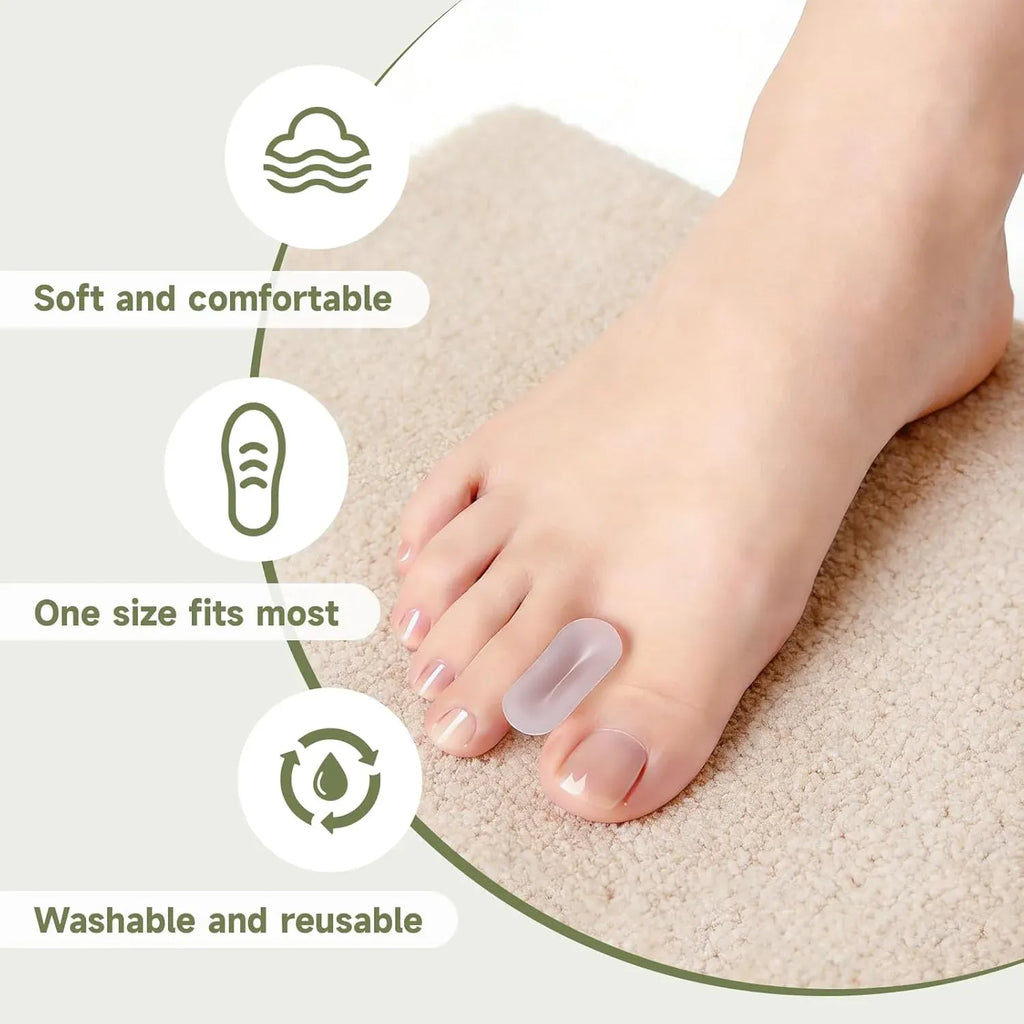 16 Pack Gel Toe Separators, Soft Silicone Toe Spacers for Daily Foot Care, Transparent