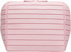 Travel Makeup Bag, Foldable Waterproof Toiletry Organizer for Skincare Cosmetics, Pink 7.8 In