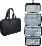 Ostomy Travel Bag Organizer, Waterproof 4 Compartment Hanging Pouch for Colostomy Supplies, Black