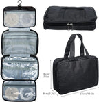 Ostomy Travel Bag Organizer, Waterproof 4 Compartment Hanging Pouch for Colostomy Supplies, Black