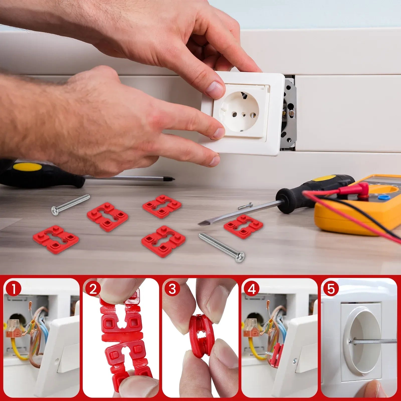 148 Pcs Electrical Outlet Box Spacers, Stackable Plastic Flush Mount Shims for Receptacles